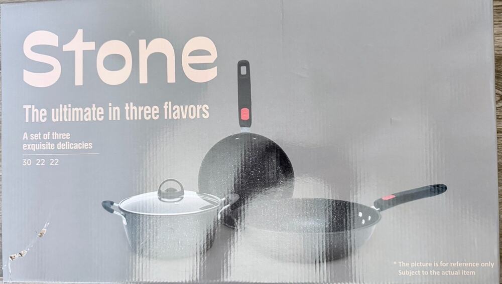 Stone The Ultimate In 3 Flavors Set of 3 Exquisite Delicacies Pot and Pans NIB